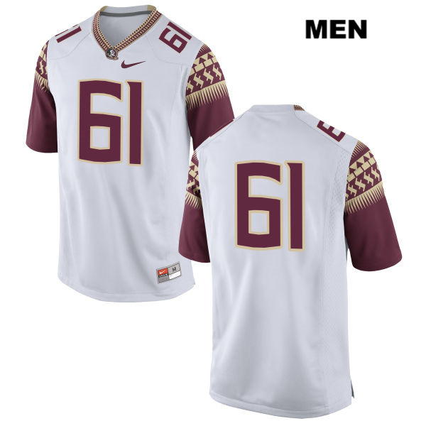 Men's NCAA Nike Florida State Seminoles #61 Grant Glennon College No Name White Stitched Authentic Football Jersey SNK5169ED